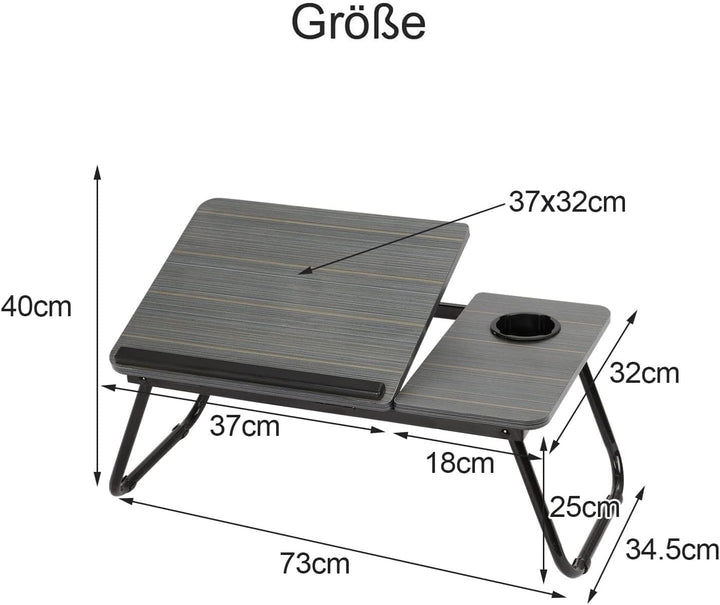 Trintion Faltbare Laptoptisch 55x32x25cm Notebooktisch Betttisch Klappbar Notebook Laptop Bett Table