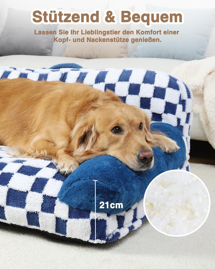 KSIIA Orthopädisches Katzenbett Flauschig 104x69cm, Abnehmbar Katzensofa Hundebett Waschbar, Hundeso