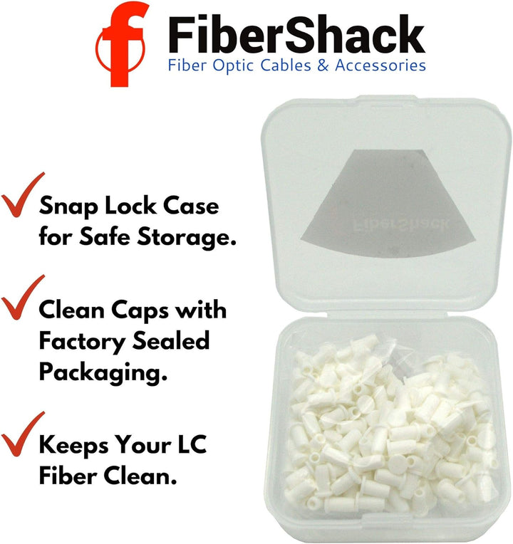Fibershack LC-Glasfaser-Staubkappen, 200 x 1,25 mm LC-Faser-Staubkappen in einem Schnappverschluss-G
