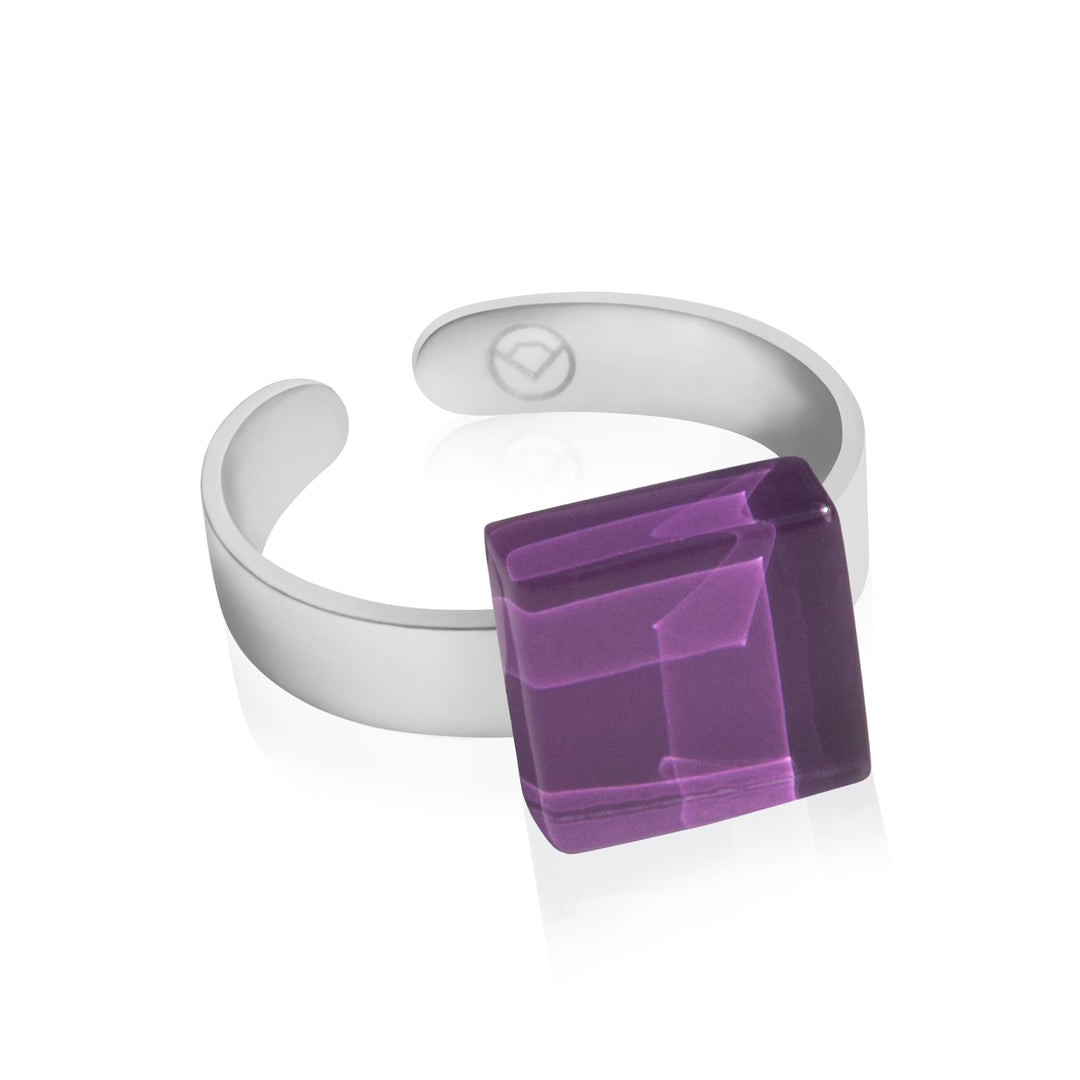 Ring mit Stein (10mm) • Geburtsstein Schmuck Damen bunt • Kleiner Edelstahlring grössenverstellbar (
