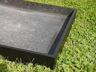 eastwest pflanzkübel Untersetzer Bassin aus Hochleistungs-Fiberglas in schwarz, quadratisch - Grösse