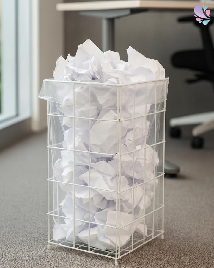 Blanc HYGIENIC Papierkorb FIX – Mülleimer aus Stahlblech, Drahtgitter-Abfallbehälter 60 Liter, zum H