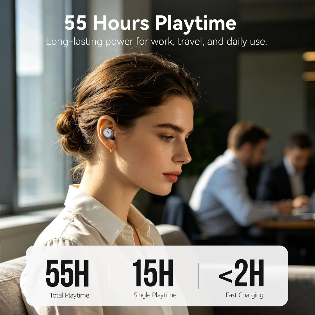 TOZO T10 Kopfhörer Kabellos Bluetooth In Ear mit Ladecase 55 Std. IPX8 | ENC für klare Anrufe und Kl
