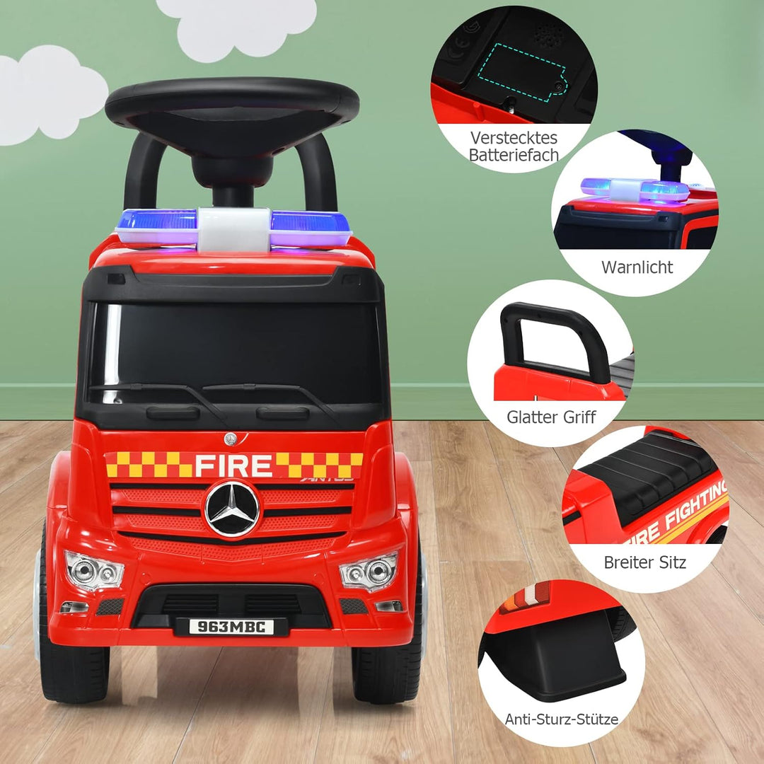DREAMADE Rutschauto mit Lichter, Musik und Sirene, Rutscher für Kinder 18-36 Monate, Rutscherfahrzeu
