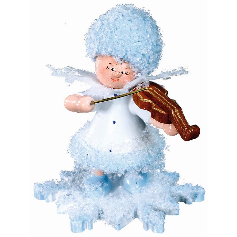 Drechslerei Kuhnert Schneeflöckchen mit Geige - 5 cm
