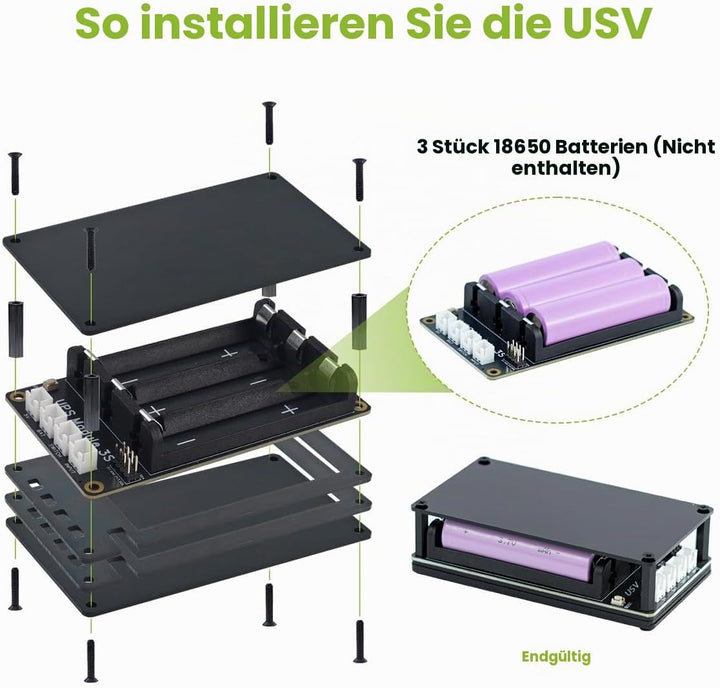 LAFVIN UPS Module 3S Uninterruptible Power Supply Module for Raspberry Pi/Jetson Nano Supports Charg