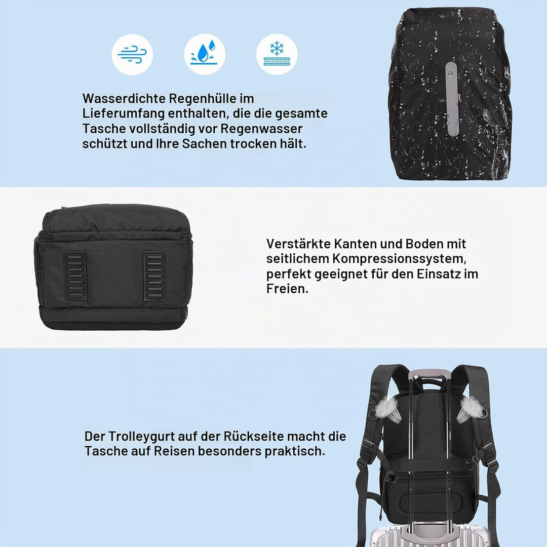 MOSISO Kamera Rucksack,DSLR/SLR/Spiegellose Kamera Tasche,Seite Schnell Zugang Fotografie Reise Tasc
