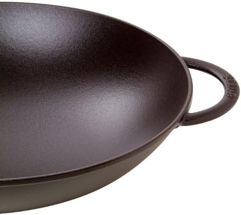 STAUB Gusseisen Wok, Inkl. Glasdeckel und herausnehmbaren Gittereinsatz, Induktionsgeeignet, Ø 37 cm