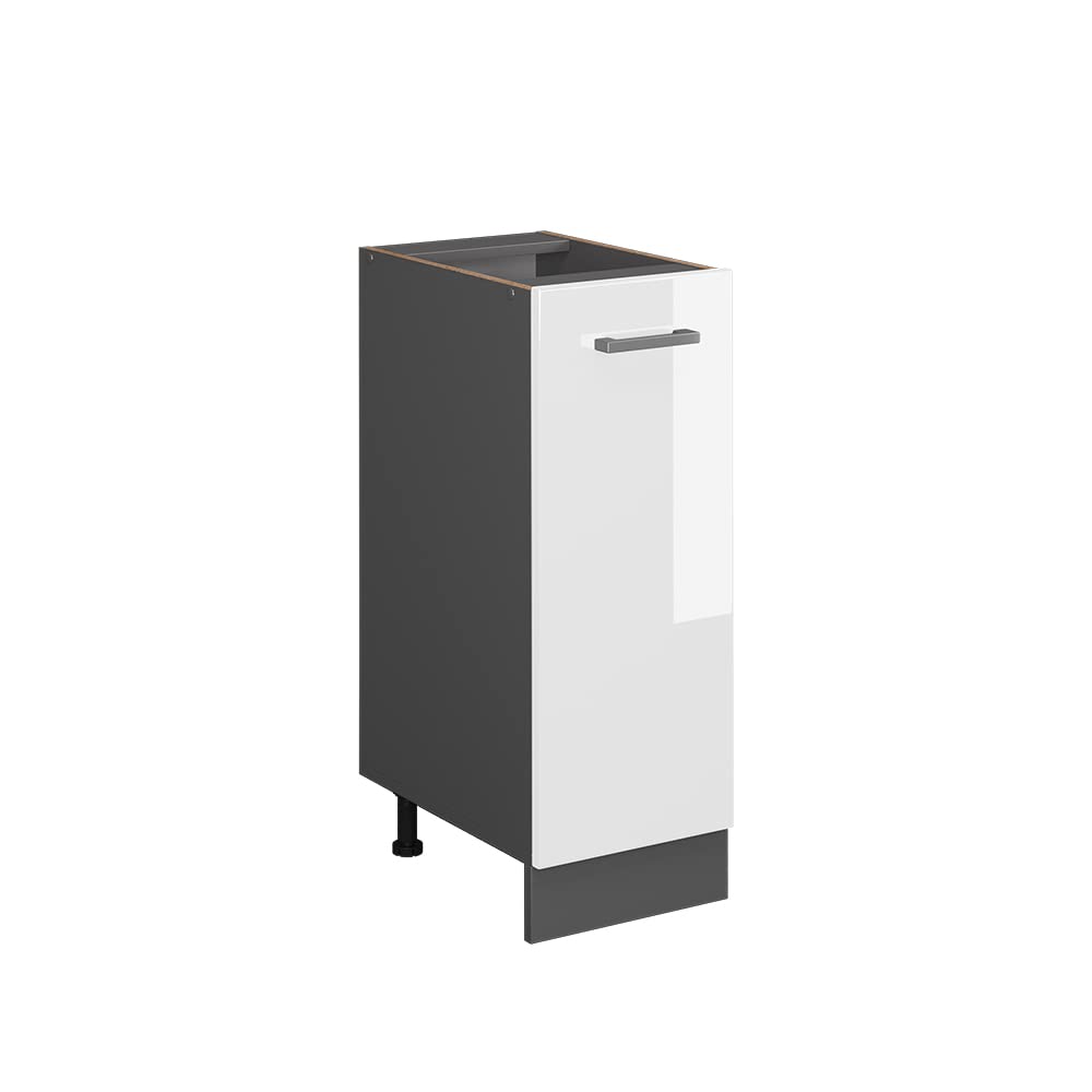 Vicco Apothekerschrank R-Line, Weiss Hochglanz/Anthrazit, 30 cm ohne Arbeitsplatte Weiss Hochglanz A
