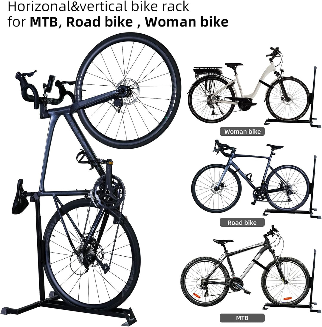 CCLIFE Fahrradständer Boden von Mountainbike und Rennrad Freistehend Vertikaler und Horizontaler Fah