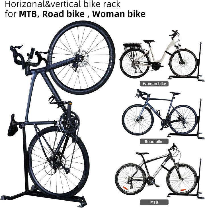 CCLIFE Fahrradständer Boden von Mountainbike und Rennrad Freistehend Vertikaler und Horizontaler Fah