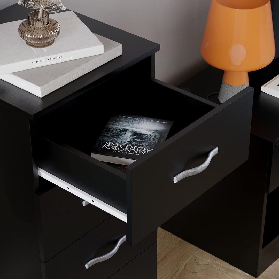 Vida Designs Brust Schmale Kommode, Schwarz, 36D x 34.5W x 90H centimetres, Schwarz