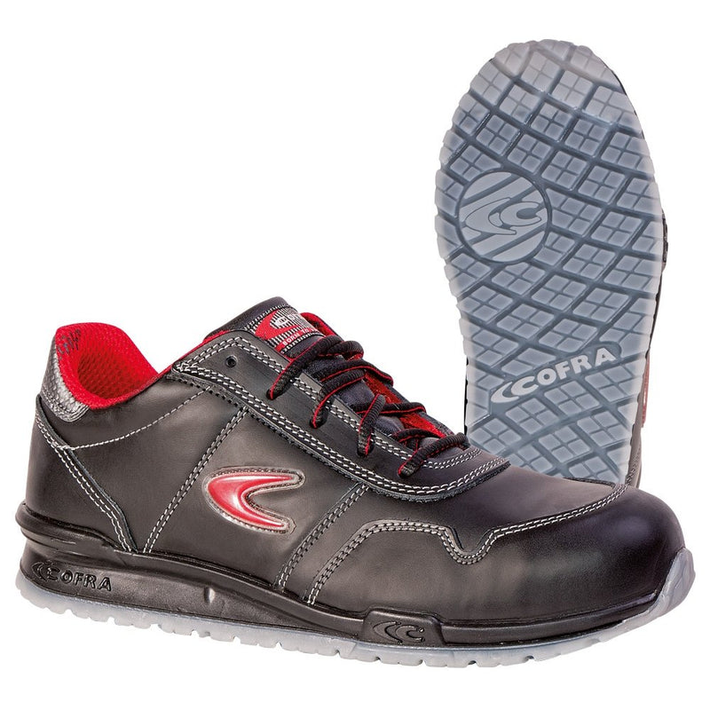 Cofra 78500-002.W45 ZATOPEK S3 SRC Sicherheitsschuhe, Schwarz/Rot, Grösse 45 45 EU, 45 EU