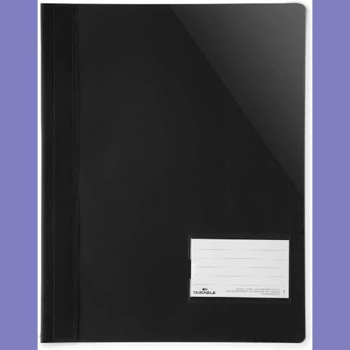 Durable Sichthefter für Din A4, Überbreite, schwarz, 25er Packung, 269001, Schwarz