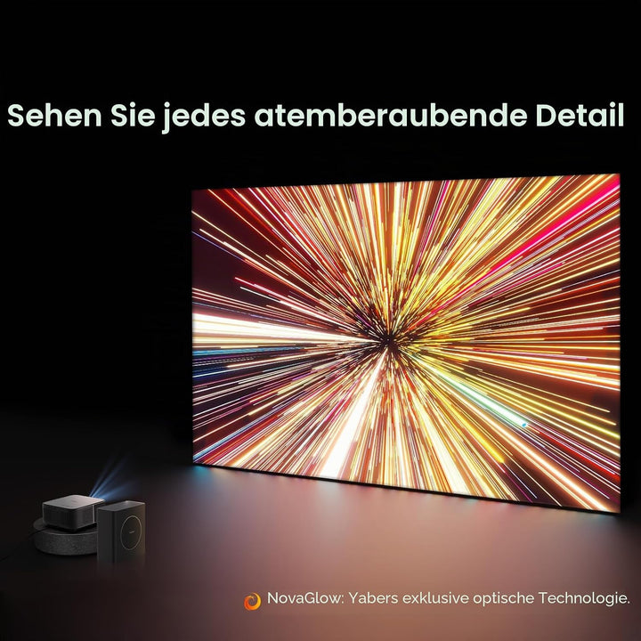 Yaber K3 Pro Projektor mit Subwoofer Set Smart Projektor mit Google TV, 30W Lautsprecher Sound von J