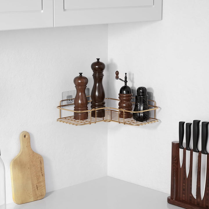 Navaris 2x Duschablage ohne Bohren - Bad Duschregal Eckregal 2er Set - Badezimmer Regal Wand - Ablag