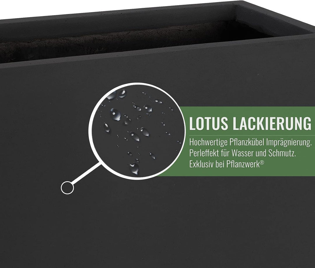 Pflanzwerk® Pflanzkübel Bodenvase Fiberglas Conic ANTHRAZIT 60x28x28cm *Frostbeständige Blumenkübel*