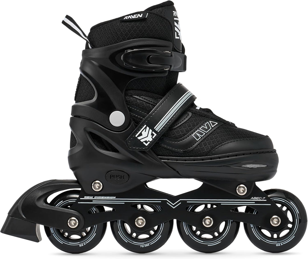 Raven Verstellbare Inline Skates Drill optional als 2in1 - Kugellager Carbon Abec7 - DSAS - Double-S