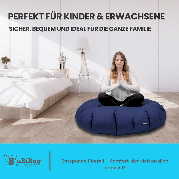 BuBiBag 2in1 Sitzsack L - XXL mit Füllung für Kinder &amp; Erwachsene, Gaming Beanbag &amp; Bodenkissen für