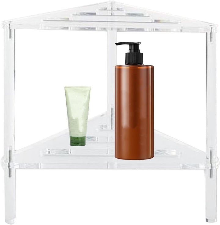 Eck-Duschhocker aus Acryl, Rutschfester Badesessel, strapazierfähiger Dusch-Caddy mit Ablage, Stabil