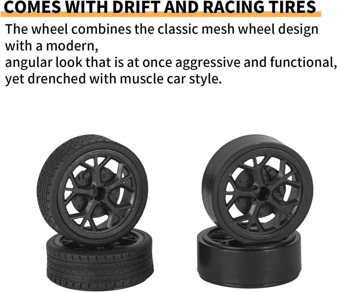 iBlivers Ferngesteuertes Drift Auto, GT RC Drift Fernbedienung im Massstab mit LED-Leuchten, 4WD Spi