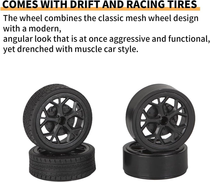 iBlivers Ferngesteuertes Drift Auto, GT RC Drift Fernbedienung im Massstab mit LED-Leuchten, 4WD Spi