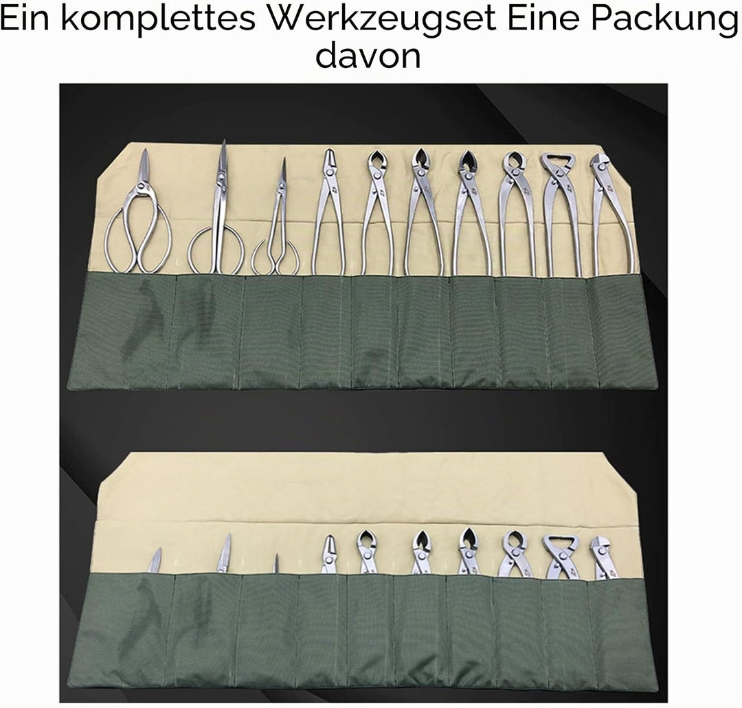 Tyenaza Bonsai-Werkzeugtasche, 10 Fächer, wasserdichter Segeltuch-Werkzeugkoffer, strapazierfähige B