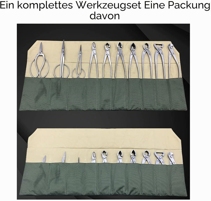 Tyenaza Bonsai-Werkzeugtasche, 10 Fächer, wasserdichter Segeltuch-Werkzeugkoffer, strapazierfähige B