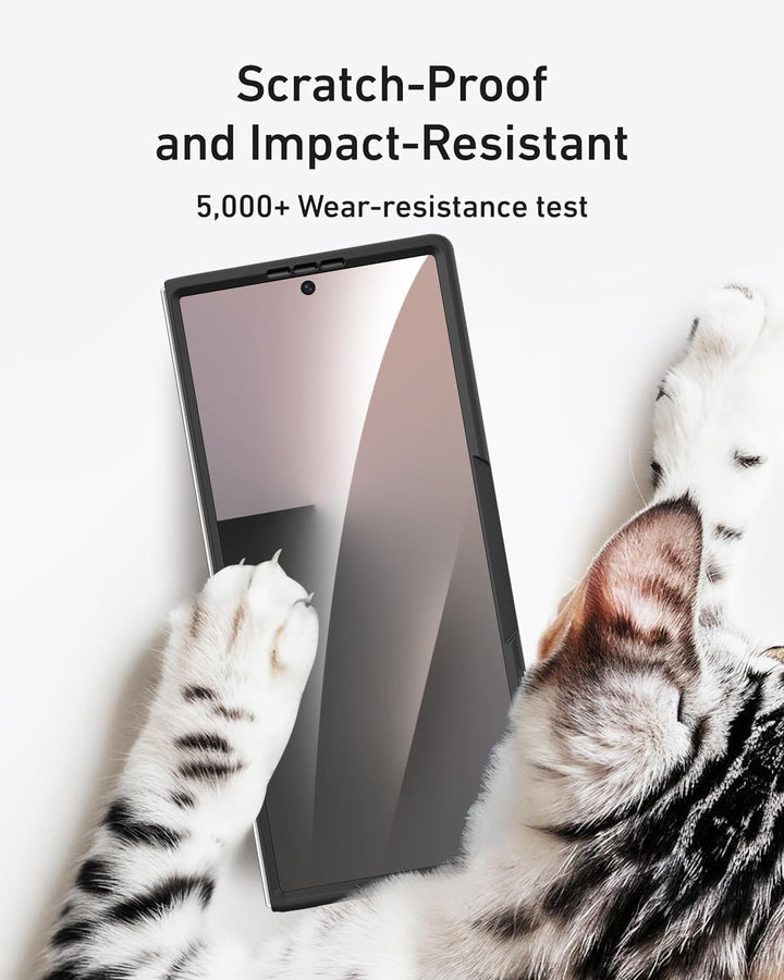 Miimall Handyhülle Kompatibel mit Samsung Galaxy Z Fold 7 Hülle mit Ständer, [HD Displayschutz] Ultr