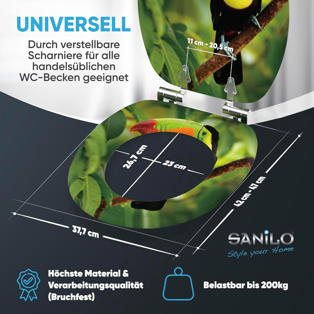 Sanilo WC Sitz mit Absenkautomatik, viele neue Toilettendeckel zur Auswahl, hochwertige Oberfläche,