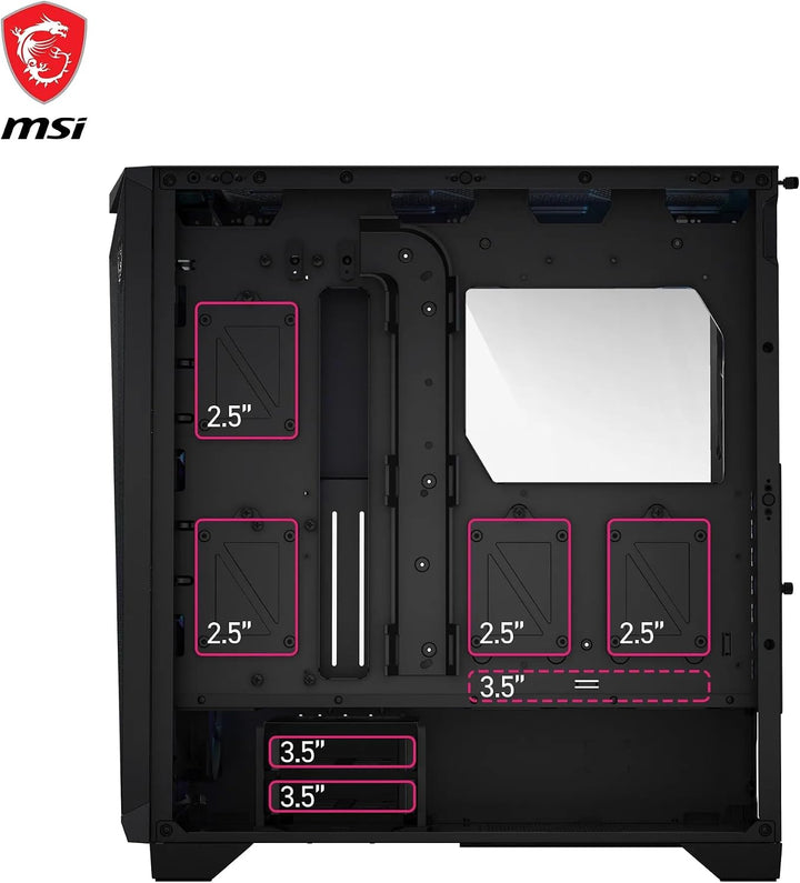 MSI MPG GUNGNIR 300R Airflow Mid-Tower PC-Gehäuse - E-ATX Unterstützung, Grafikkartenständer, schalt