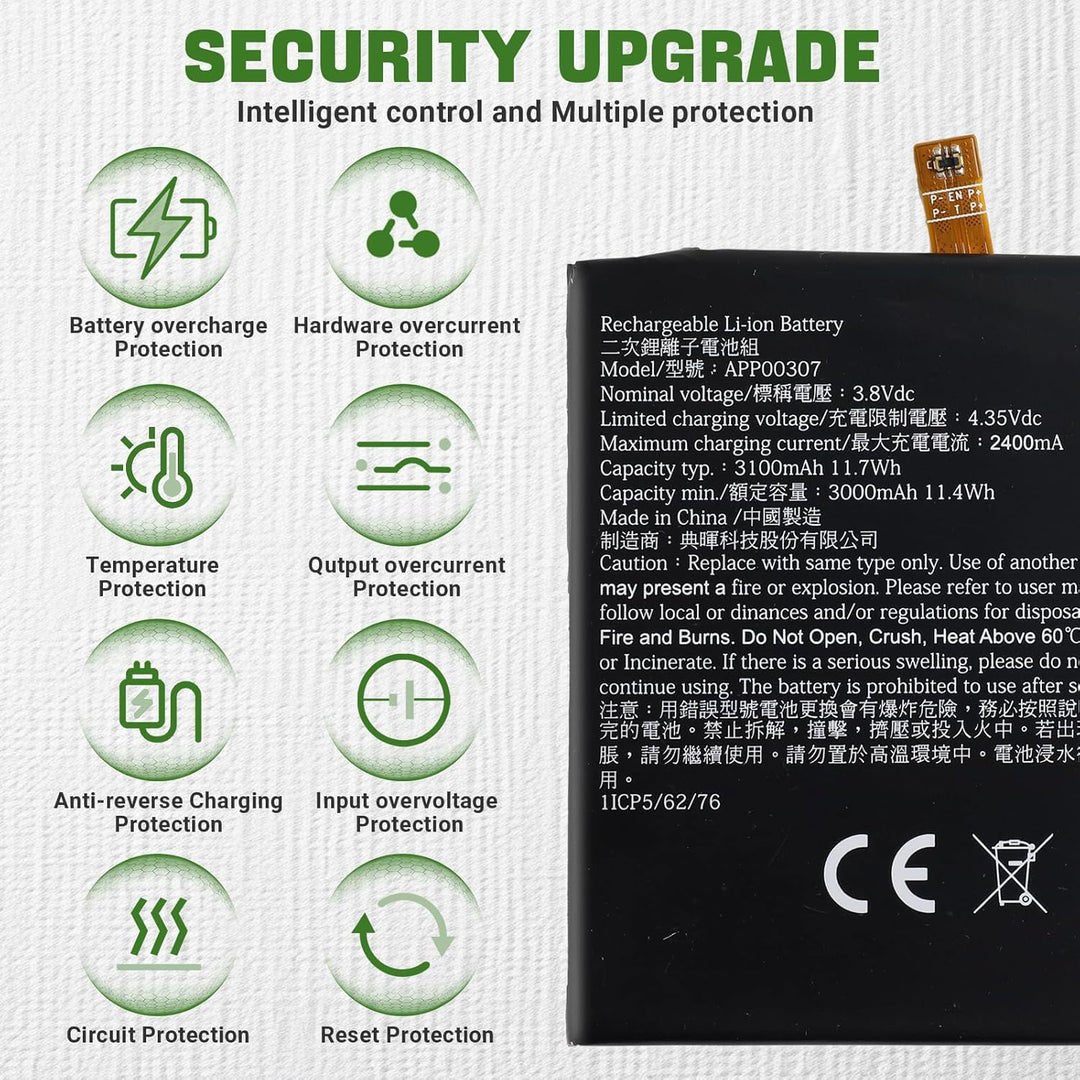 Neu APP00307 Akku Ersatz Kompatibel mit Caterpillar Cat S52 Mobile Phone Smartphone Ersatzbatterie m