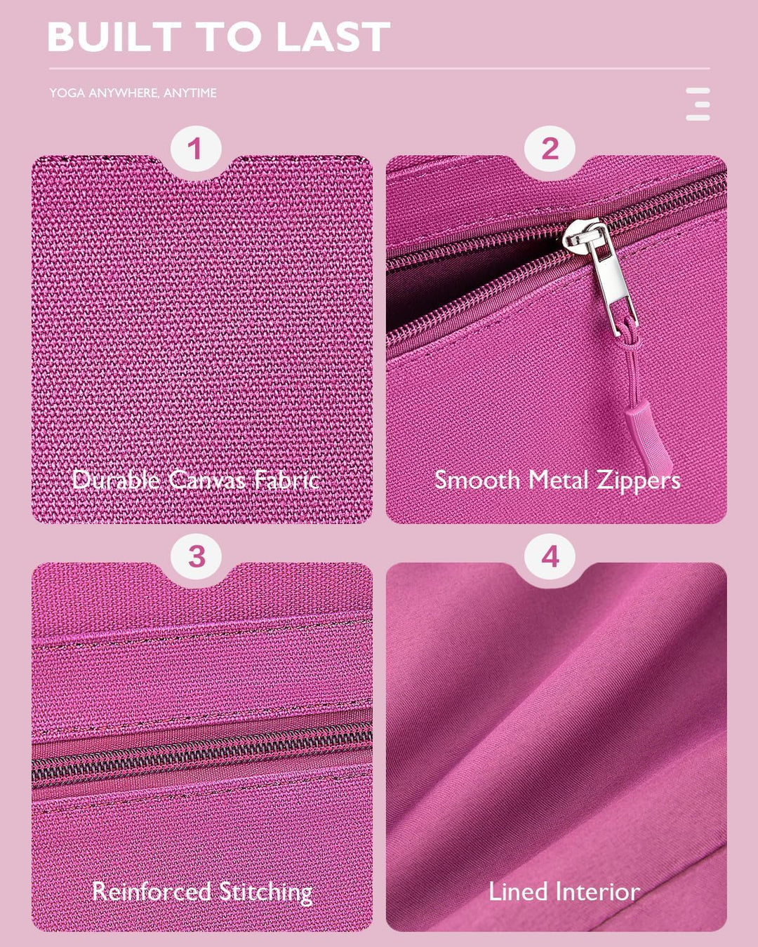 Gonex Yogatasche, Extra Grosse Canvas Sporttasche mit Wasserdichtem Fach & Metallreissverschluss, Fü