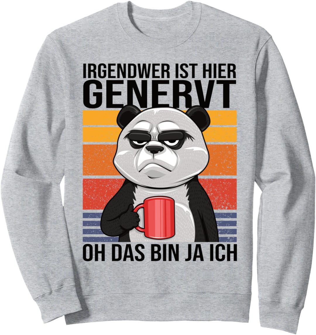Müder Genervter Bär und Lustige Panda Sprüche Damen Herren Sweatshirt