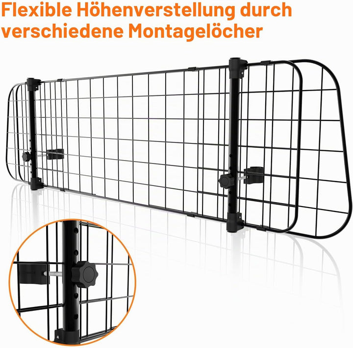 Hundegitter Auto, Autoschutzgitter Verstellbare Breite, Kopfstützen-Hundegitter mit Sicherheitsgurt