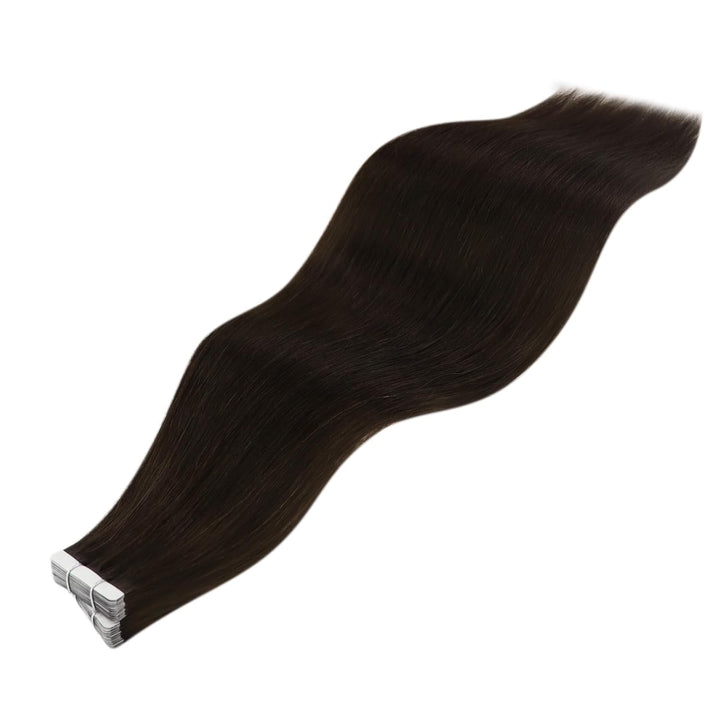 YoungSee Tape Extensions Echthaar Braun Echthaar Extensions Tape Kurz 30cm Tape in Extensions Echtha