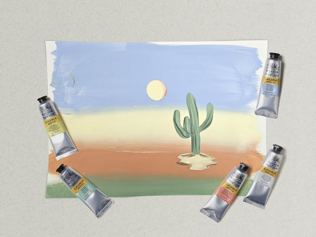 Winsor & Newton 2190616 Galeria Acrylfarben Set Pastell – 5x60ml – hochwertige Acrylfarbe, deckend,