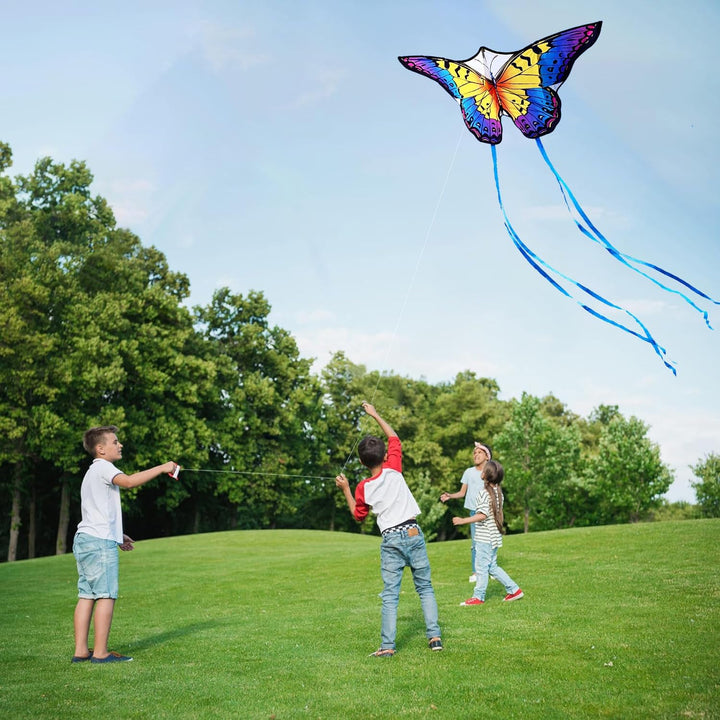 HONBO Schmetterling Drachen Butterfly Kites, flugdrachen für Kinder und Erwachsene,120x95cm with Lon