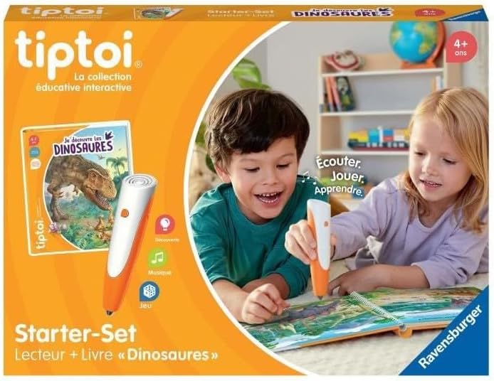 Ravensburger - tiptoi® – Starter-Set – Leser + Buch Ich entdecke die Dinosaurier – elektronisches Le