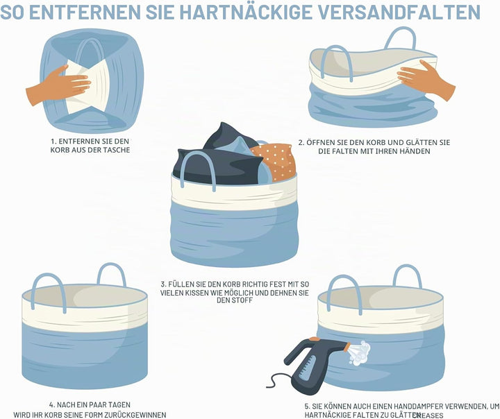 OrganiHaus Korb Aufbewahrung, Toilettenpapier Aufbewahrung, Aufbewahrungskorb Kinder, Treppenkorb, K