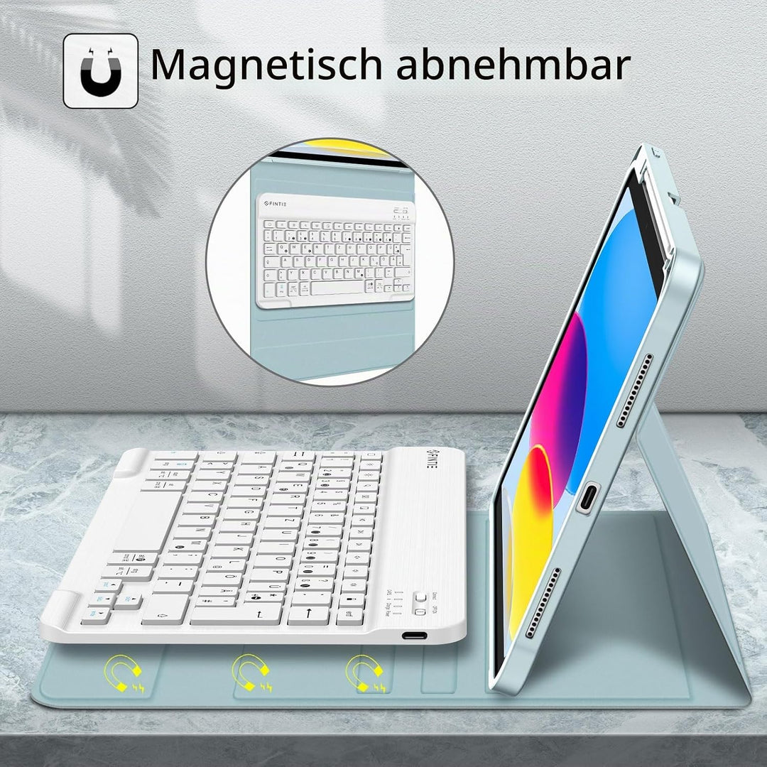 FINTIE Tastatur Hülle für iPad 11.Generation 11" 2025, iPad 10. Generation 2022 10.9", Schutzhülle m