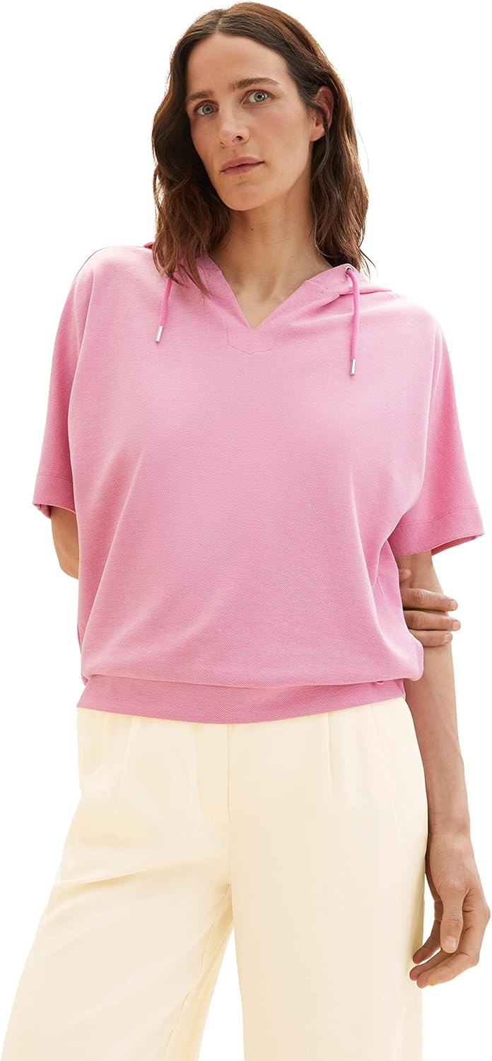 TOM TAILOR Damen Sweatshirt mit Kapuze XS 31647 - Nouveau Pink, XS 31647 - Nouveau Pink