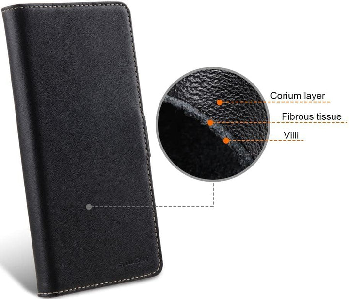 STILGUT Talis kompatibel mit Google Pixel 6 Hülle mit Kartenfach aus Leder, Flip Cover, Wallet Case,