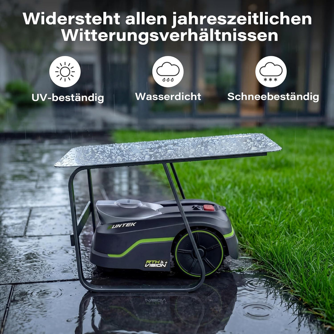 SUNTEK Mähroboter Garage mit Transparentem Dach, UV-beständiger Wetterschutz Unterstand für Mährobot