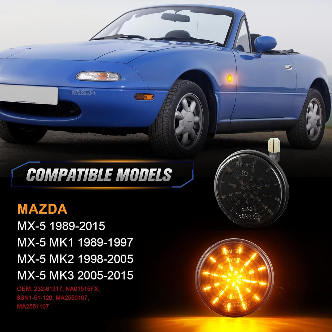 POPMOTORZ 2 Stücke Blinker Seitenblinker für Mazda MX-5 1989-2015 mit Canbus Fehlerfrei, für Mazda M