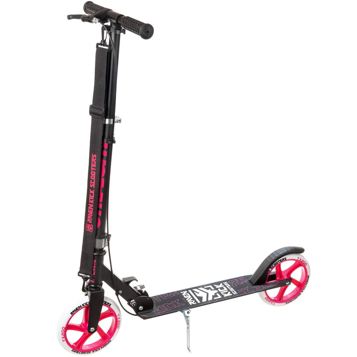 Raven Scooter, Roller, Tretroller, Kinderroller, 200mm mit Handbremse Straight Black/Pink, Straight