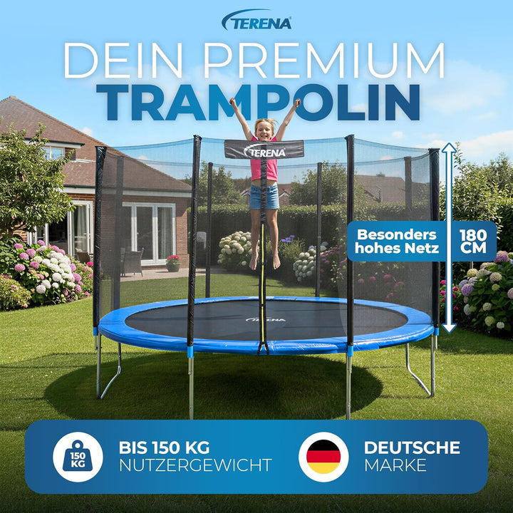 Terena Trampolin mit Sicherheitsnetz Gartentrampolin 305 cm, 305 cm