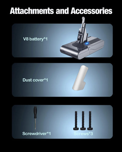 6000mAh Akku kompatibel mit Dyson V8 Absolute, V8 Animal, V8 Animal Exclusive, V8 Fluffy, SV10 V8 -