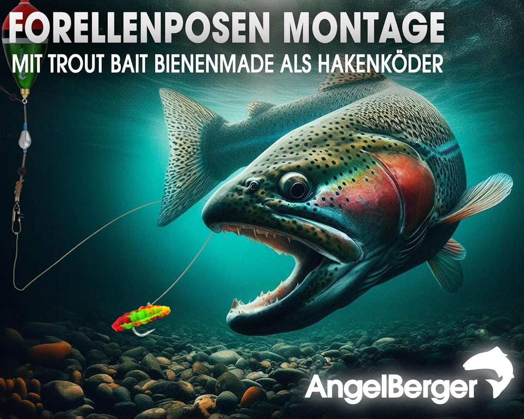 Angel-Berger Steck Angelset Rute Rolle mit Zubehör Angelset Forelle