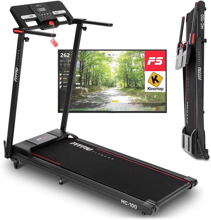 FITFIU Fitness MC-100 - Faltbares Laufband, Geschwindigkeit bis zu 10km/h, manuelle Steigung, Lauffl